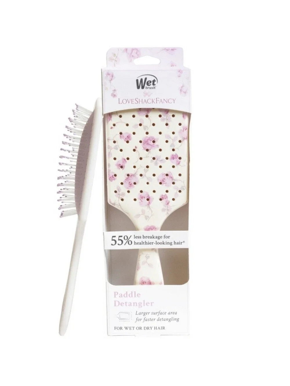 NEW Wet Brush LoveShackFancy Limited Edition Paddle Detangler Brush Ribbon Rosa